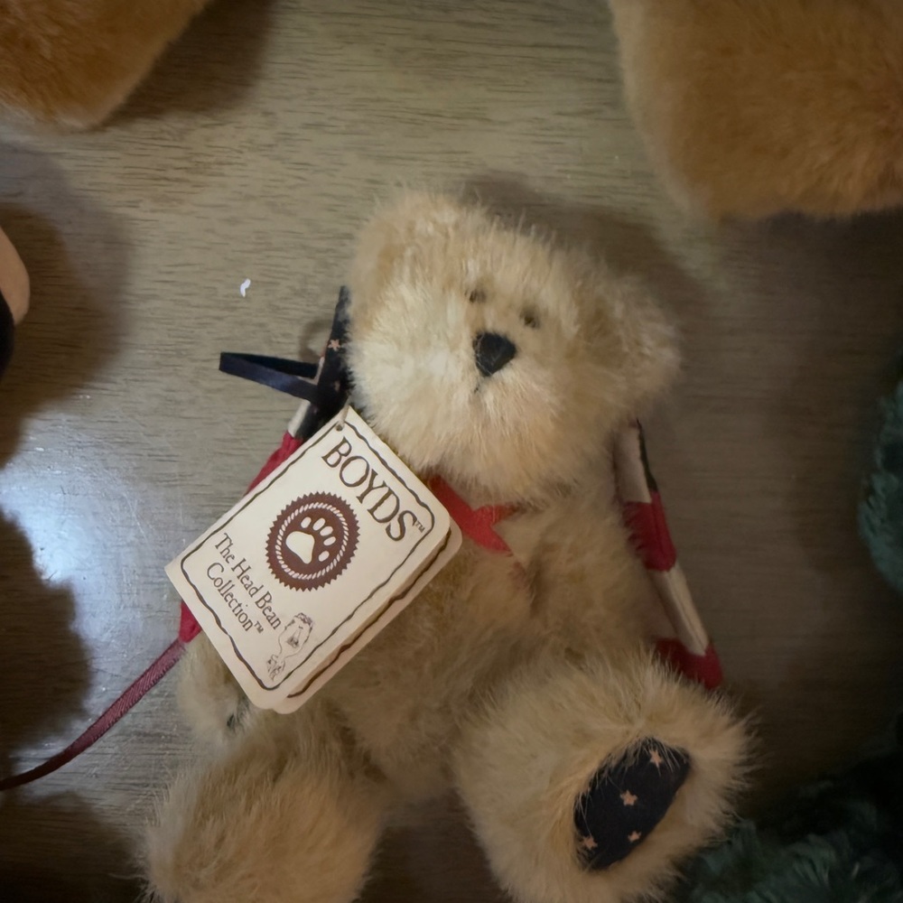 Boyds Bears Tan Teddy with Red Accents
